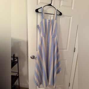 Summersalt Coastal Poplin Smocked Back Maxi Dress in Cabana Stipe